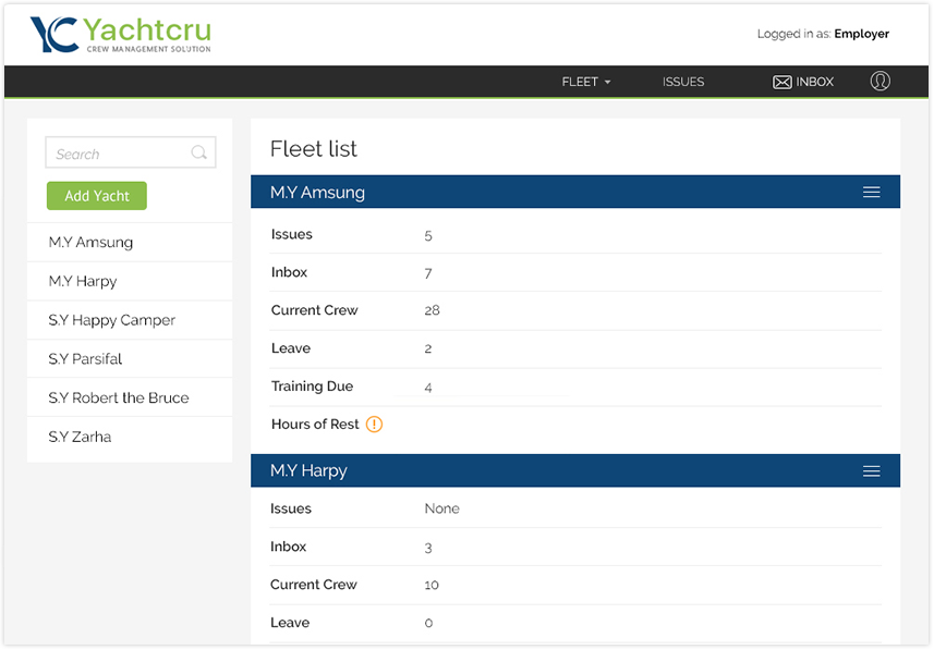 YachtCru - Built for fleets